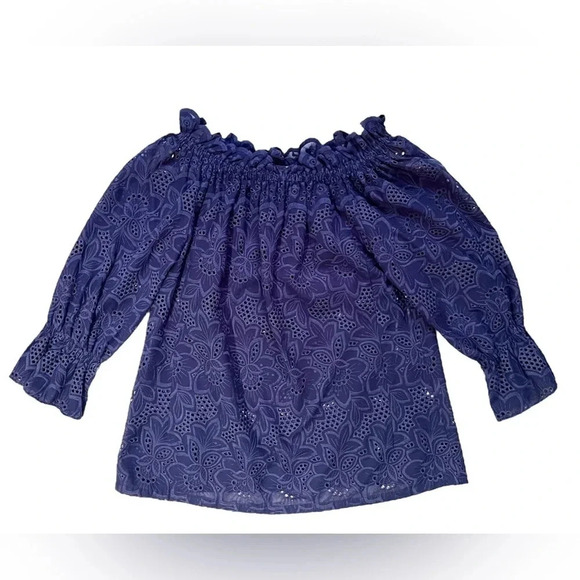Danielle Fichera Navy Lace Gabriella Blouse - Picture 1 of 4